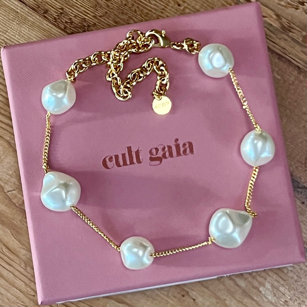 πΊπHPππΊ NWT Cult Gaia Andie Pearl Choker Necklace - Picture 2 of 16